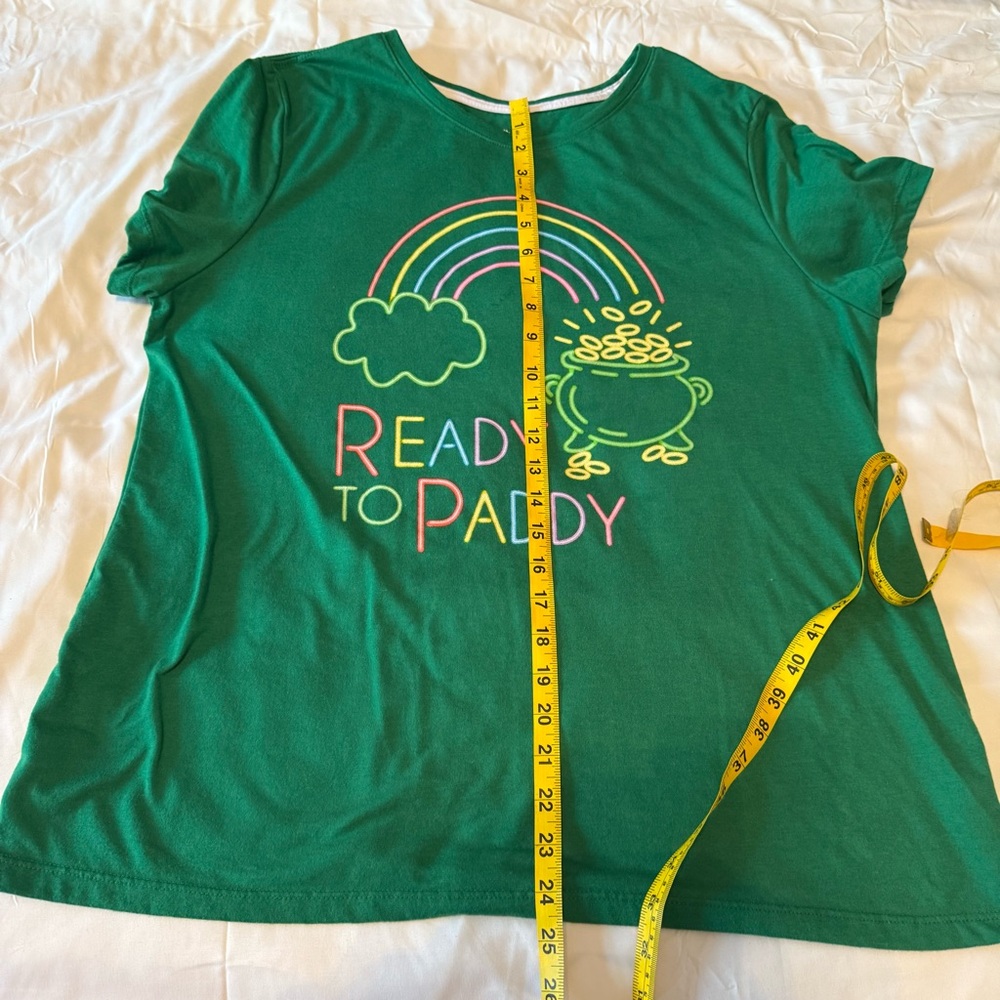 St. Patrick's Day Ready To Paddy Ladies Tee Shirt Women’s XL Parade Party Fun - Picture 5 of 5